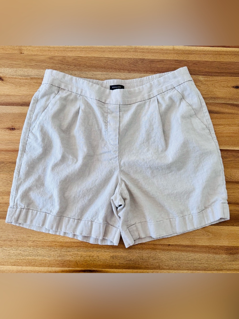 RW&Co Cream Linen-Blend Women’s Shorts
